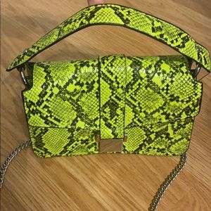 Neon snake pattern Zara bag